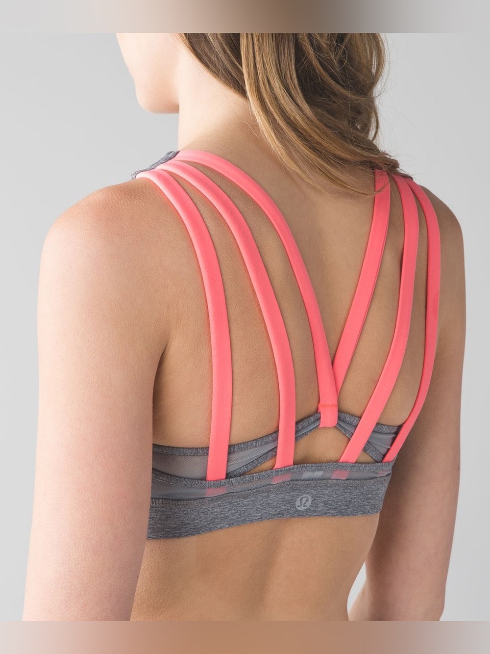 LULULEMON Sports Bra Dark Grey Energy Heathered  Fitness Gym 8 workout comfort